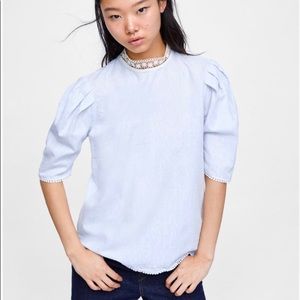 Zara lace collar blouse size M